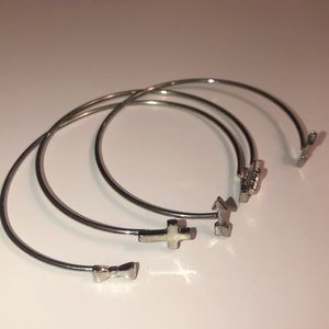 Silver cuff bracelet set